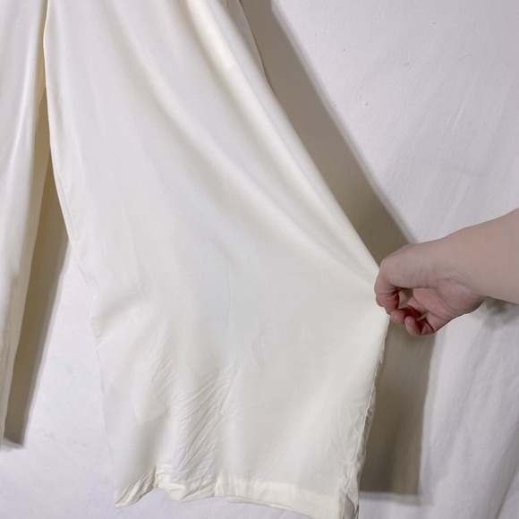 Vintage Diamond Tea Gown Cream Sleeveless Cropped Wide Leg Culotte Jumpsuit M - Picture 7 of 16